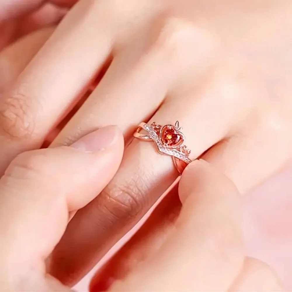 Red Apple Crown Ring, Snow White Ring, Poison Apple Ring